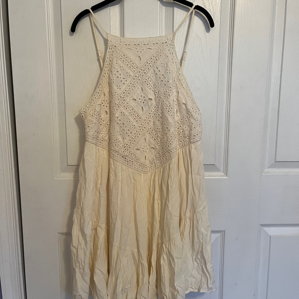 American Eagle Outfitters Cream Boho Dress